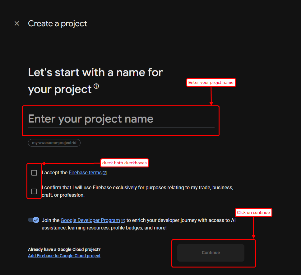 Step 2: Project Dashboard